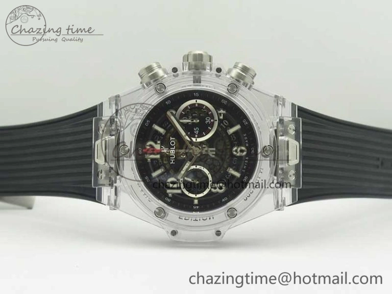 Tailored Big Bang Unico Magic Sapphire 45mm OXF Best Edition Black Dial on Black Rubber Strap A 6880