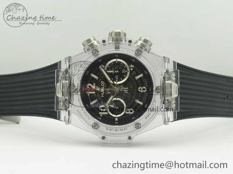 Tailored Big Bang Unico Magic Sapphire 45mm OXF Best Edition Black Dial on Black Rubber Strap A 6880
