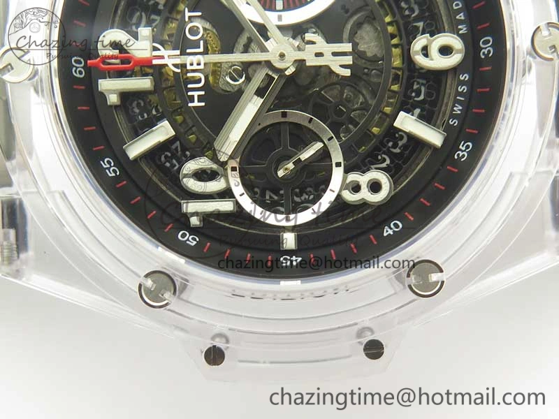 Tailored Big Bang Unico Magic Sapphire 45mm OXF Best Edition Black Dial on Black Rubber Strap A 6880
