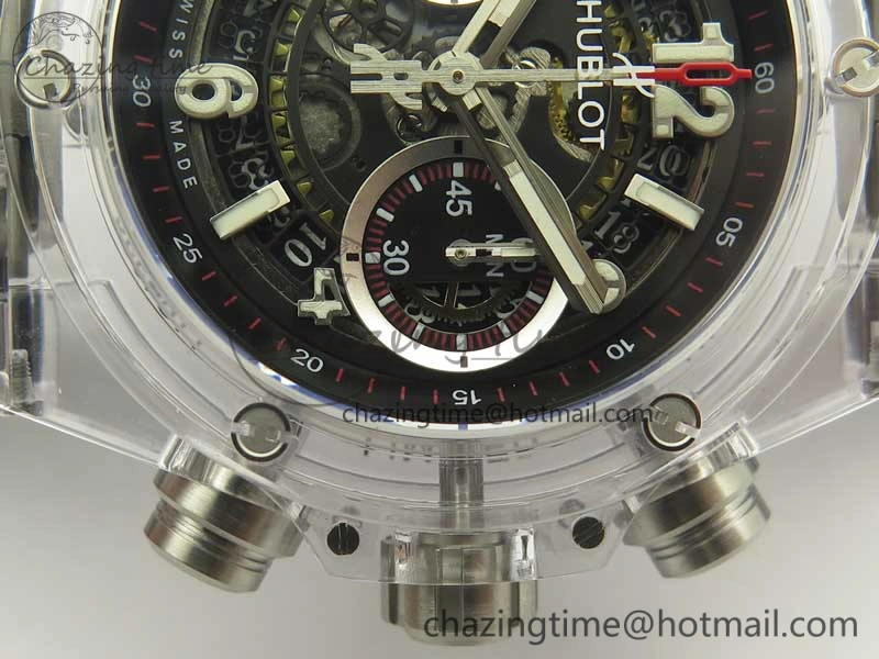 Tailored Big Bang Unico Magic Sapphire 45mm OXF Best Edition Black Dial on Black Rubber Strap A 6880