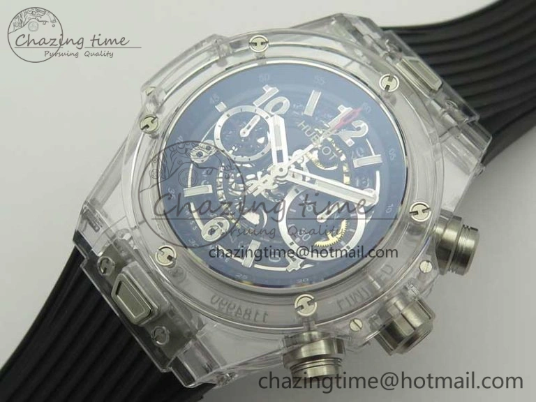 Tailored Big Bang Unico Magic Sapphire 45mm OXF Best Edition Black Dial on Black Rubber Strap A 6880