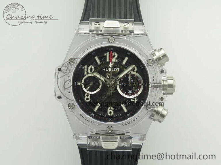 Tailored Big Bang Unico Magic Sapphire 45mm OXF Best Edition Black Dial on Black Rubber Strap A 6880