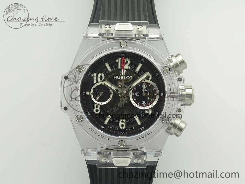Tailored Big Bang Unico Magic Sapphire 45mm OXF Best Edition Black Dial on Black Rubber Strap A 6880