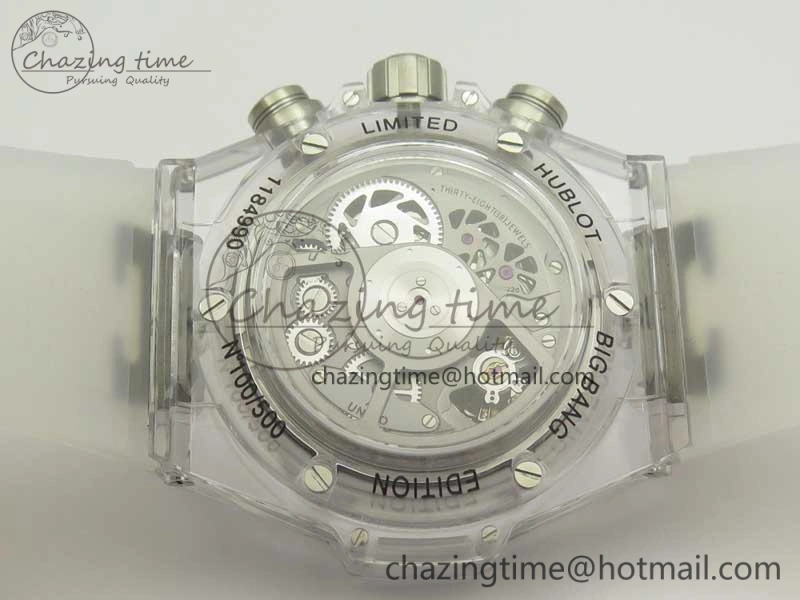 Big Bang Unico Magic Sapphire 45mm OXF Best Edition Black Skeleton Dial on Transparent Rubber Strap A Packable 6882