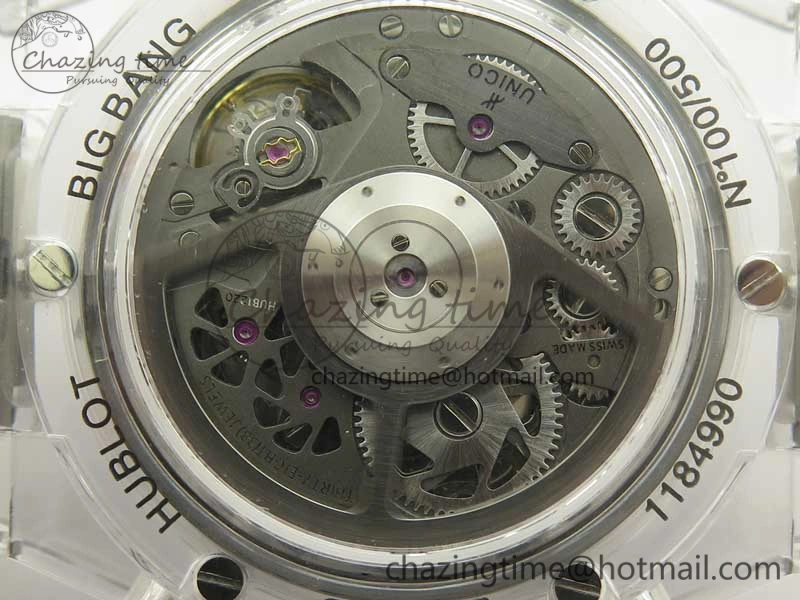 Big Bang Unico Magic Sapphire 45mm OXF Best Edition Black Skeleton Dial on Transparent Rubber Strap A Packable 6882