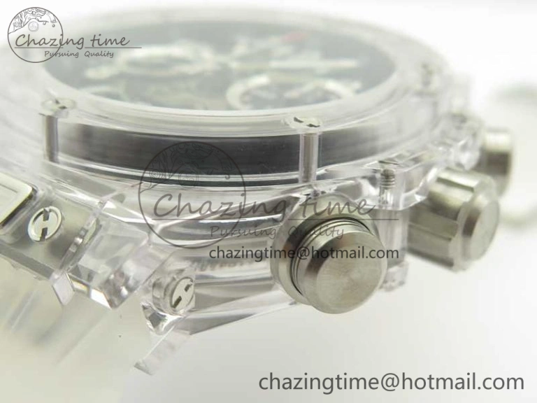 Big Bang Unico Magic Sapphire 45mm OXF Best Edition Black Skeleton Dial on Transparent Rubber Strap A Packable 6882