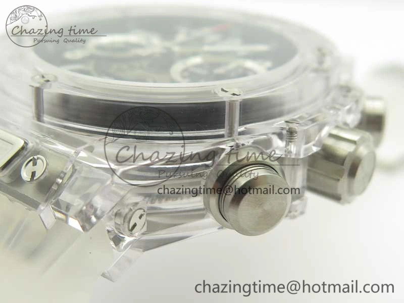 Big Bang Unico Magic Sapphire 45mm OXF Best Edition Black Skeleton Dial on Transparent Rubber Strap A Packable 6882