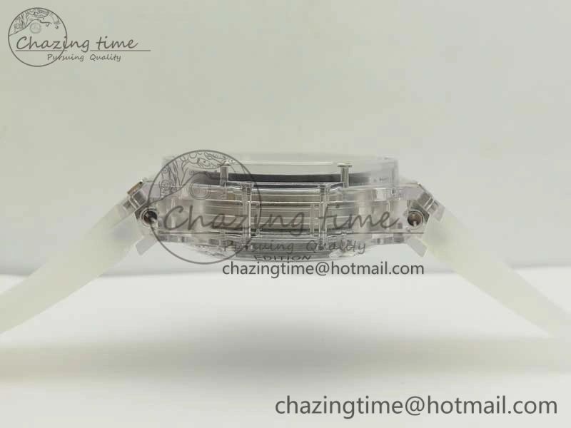 Big Bang Unico Magic Sapphire 45mm OXF Best Edition Black Skeleton Dial on Transparent Rubber Strap A Packable 6882