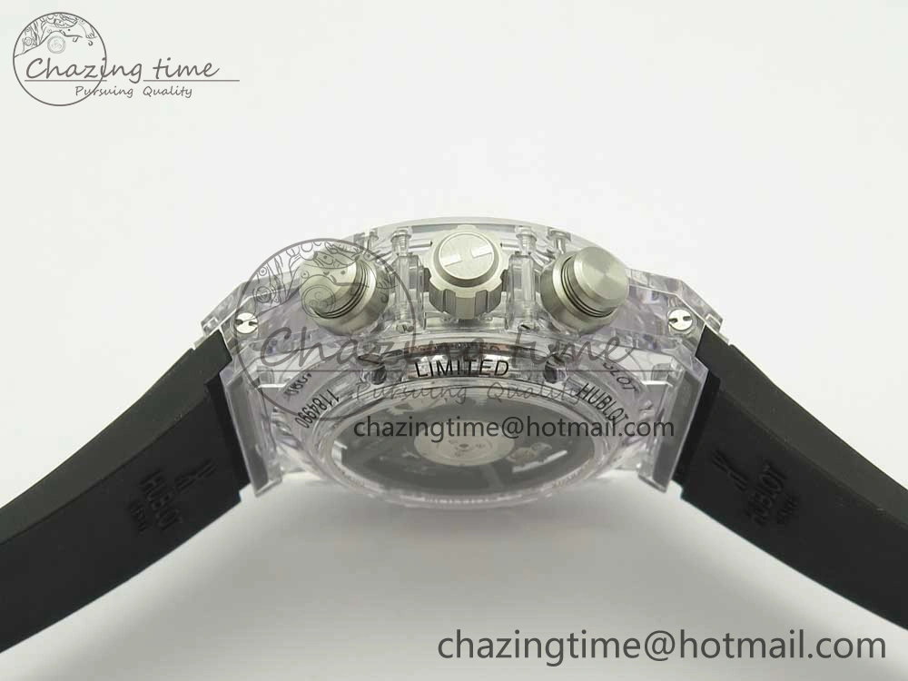 Big Bang Unico Magic Sapphire 45mm OXF Best Edition Skeleton Dial on Black Rubber Strap A Comfortable 6854