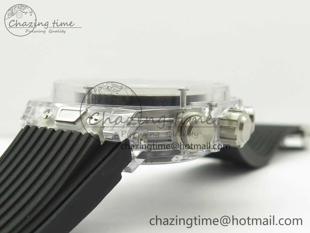 Big Bang Unico Magic Sapphire 45mm OXF Best Edition Skeleton Dial on Black Rubber Strap A Comfortable 6854