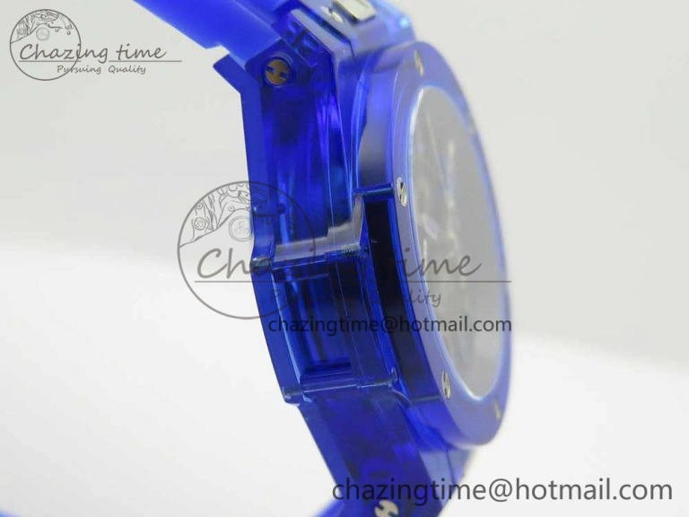Big Bang Unico Magic Sapphire Blue 45mm OXF Best Edition Skeleton Dial on Blue Rubber Strap A Seasonal 6845