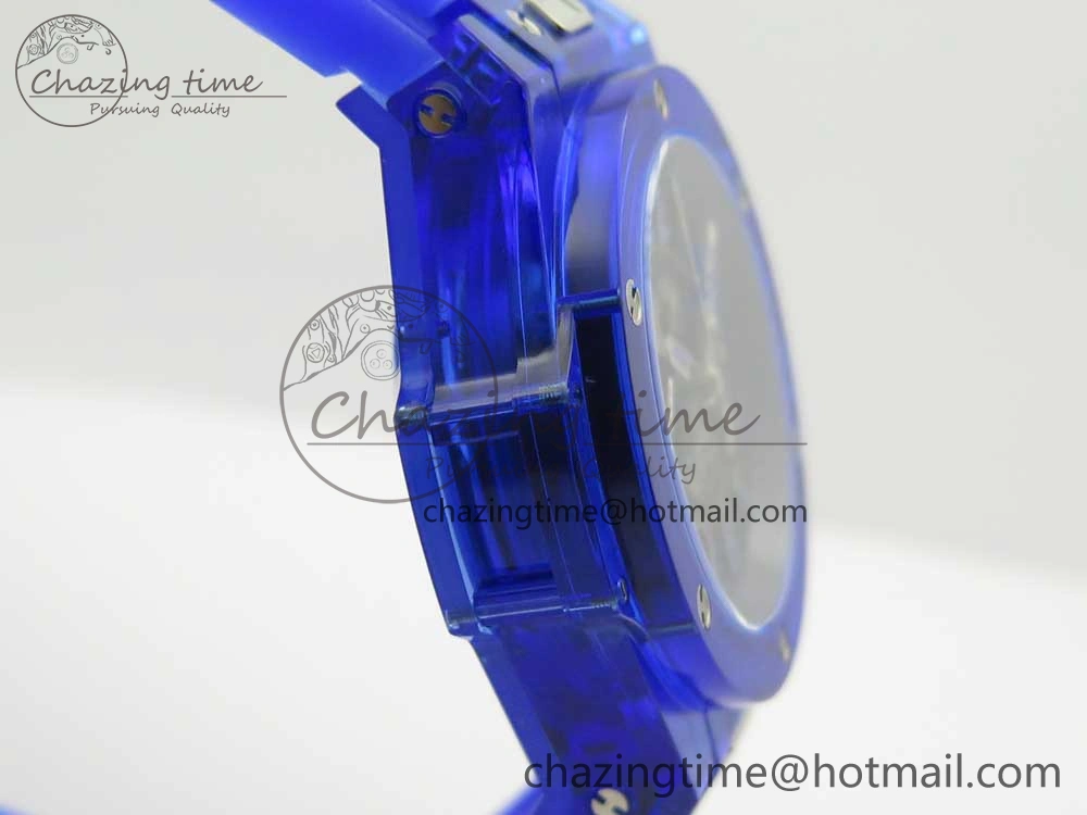 Big Bang Unico Magic Sapphire Blue 45mm OXF Best Edition Skeleton Dial on Blue Rubber Strap A Seasonal 6845