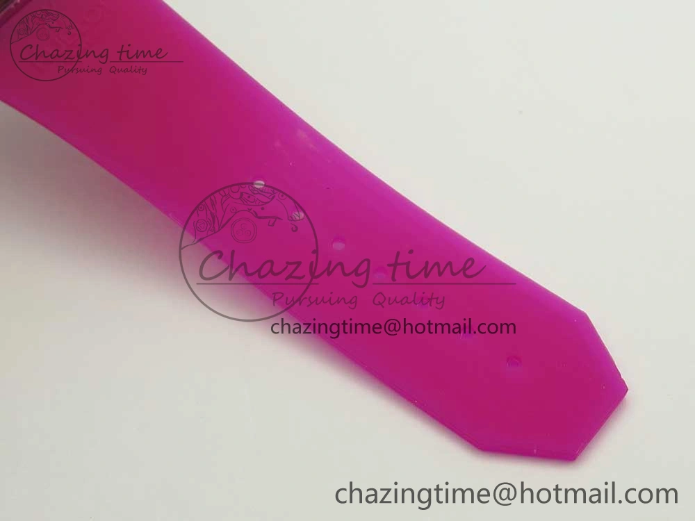 Vibrant Big Bang Unico Magic Sapphire Pink 45mm OXF Best Edition Skeleton Dial on Pink Rubber Strap A 6846