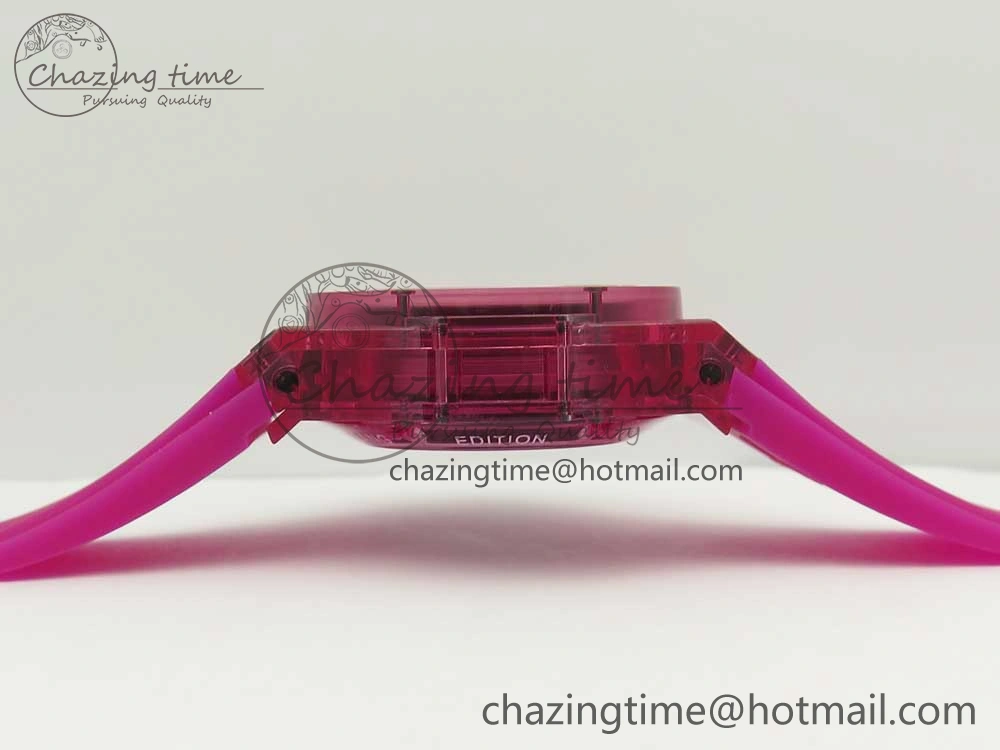 Vibrant Big Bang Unico Magic Sapphire Pink 45mm OXF Best Edition Skeleton Dial on Pink Rubber Strap A 6846