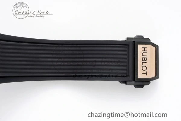 Big Bang Unico RG 45mm BBF 1:1 Best Edition Blue Ceramic Bezel Skeleton Dial on Black Rubber Strap A NewStyle 6757
