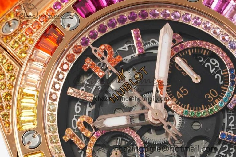 Vibrant Big Bang Unico Rainbow King RG 45mm ZF 1:1 Best Edition on Rainbow Gummy Strap A 6775