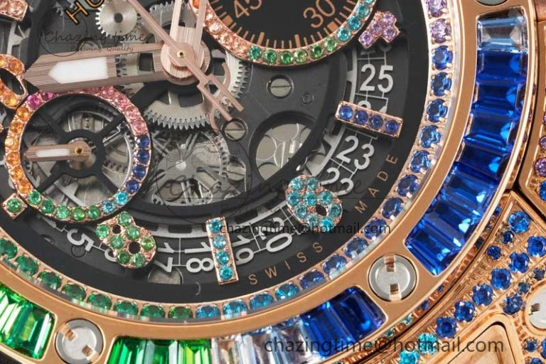 Vibrant Big Bang Unico Rainbow King RG 45mm ZF 1:1 Best Edition on Rainbow Gummy Strap A 6775
