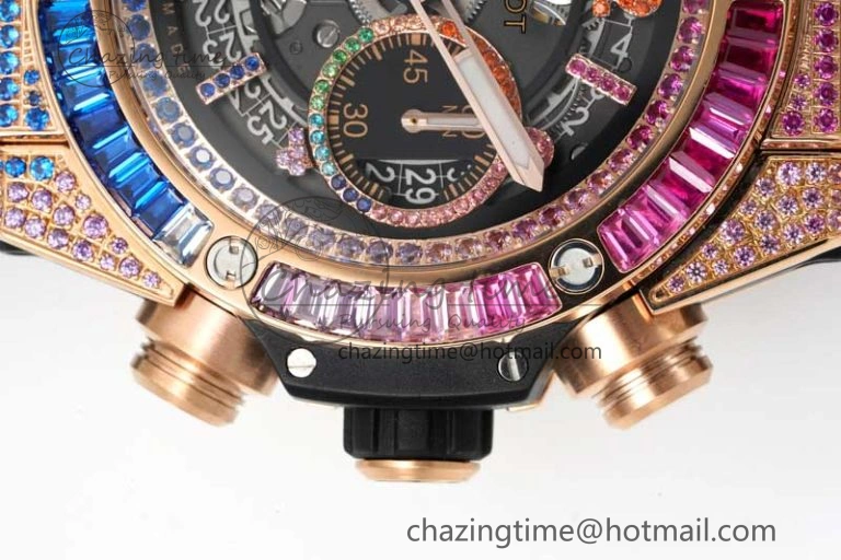 Vibrant Big Bang Unico Rainbow King RG 45mm ZF 1:1 Best Edition on Rainbow Gummy Strap A 6775