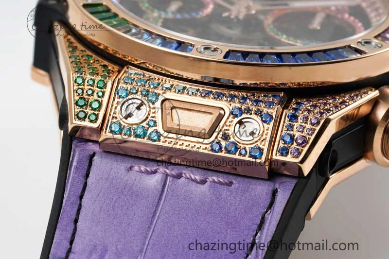 Vibrant Big Bang Unico Rainbow King RG 45mm ZF 1:1 Best Edition on Rainbow Gummy Strap A 6775