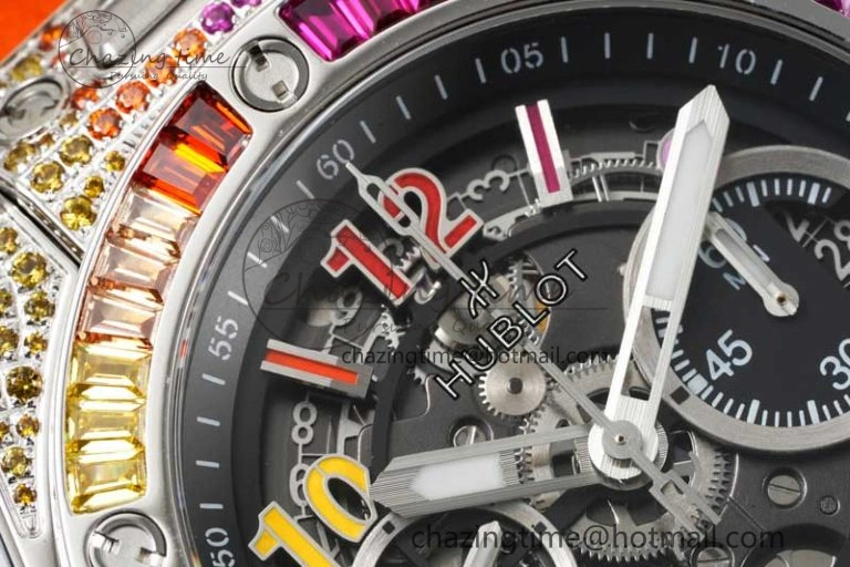 WeatherProof Big Bang Unico Rainbow King SS 45mm ZF 1:1 Best Edition on Rainbow Gummy Strap A 6778