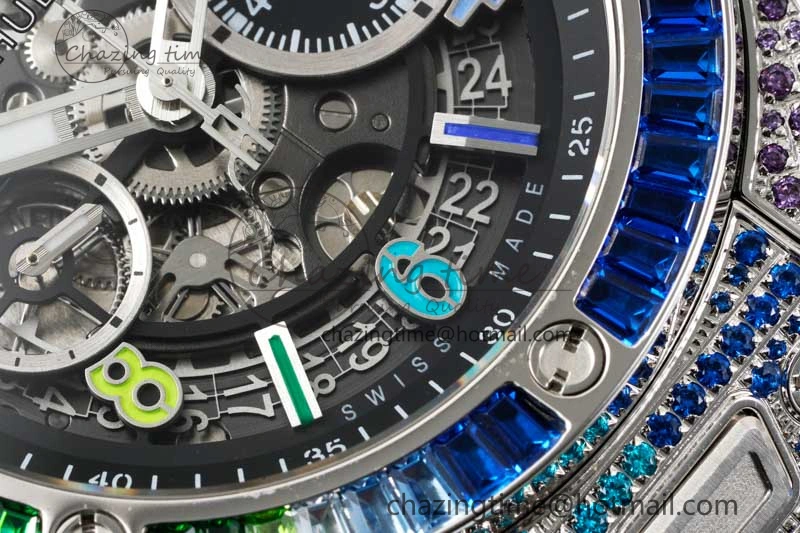 WeatherProof Big Bang Unico Rainbow King SS 45mm ZF 1:1 Best Edition on Rainbow Gummy Strap A 6778