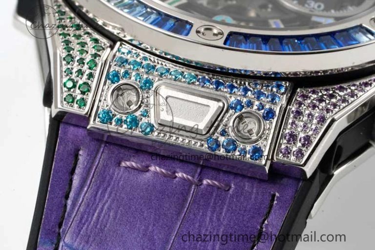 WeatherProof Big Bang Unico Rainbow King SS 45mm ZF 1:1 Best Edition on Rainbow Gummy Strap A 6778