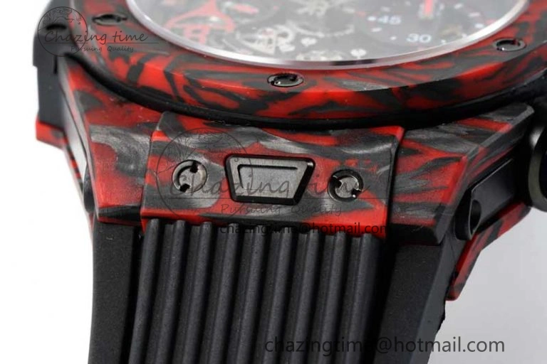 Big Bang Unico Red Carbon TWF Best Edition Skeleton Dial on Black Rubber Strap A HighQuality 6766