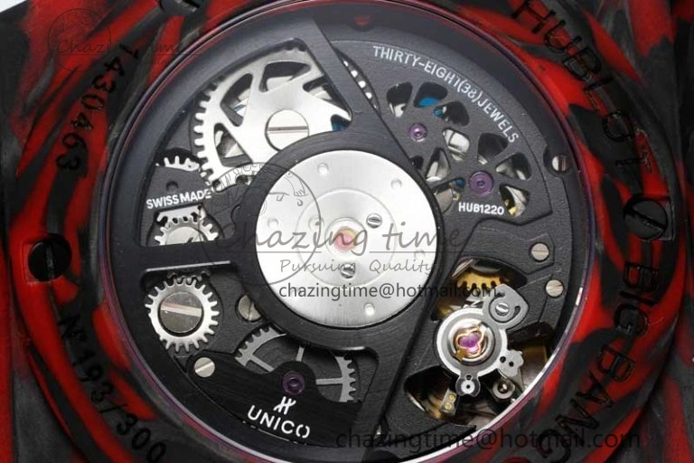 Big Bang Unico Red Carbon TWF Best Edition Skeleton Dial on Black Rubber Strap A HighQuality 6766