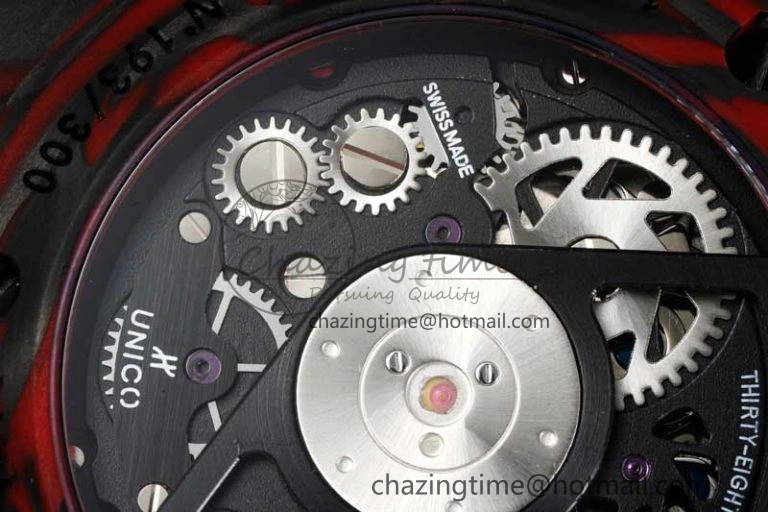 Big Bang Unico Red Carbon TWF Best Edition Skeleton Dial on Black Rubber Strap A HighQuality 6766