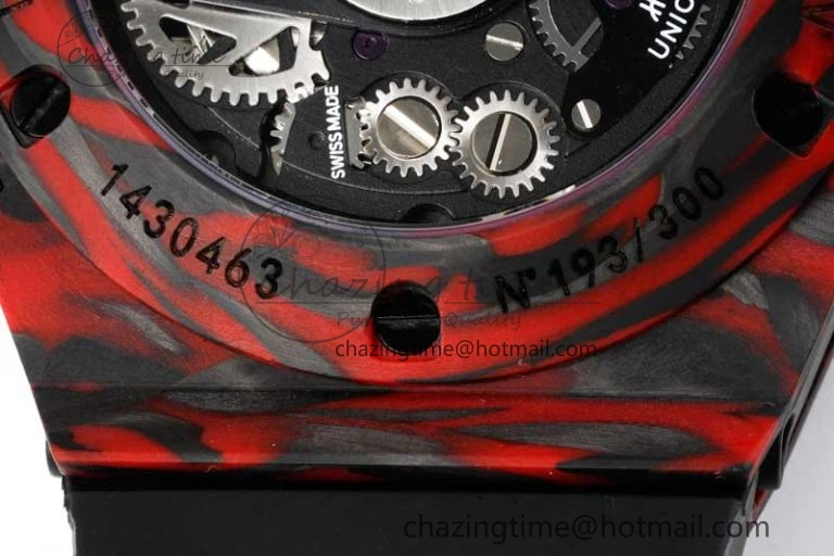 Big Bang Unico Red Carbon TWF Best Edition Skeleton Dial on Black Rubber Strap A HighQuality 6766