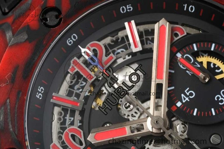 Big Bang Unico Red Carbon TWF Best Edition Skeleton Dial on Black Rubber Strap A HighQuality 6766