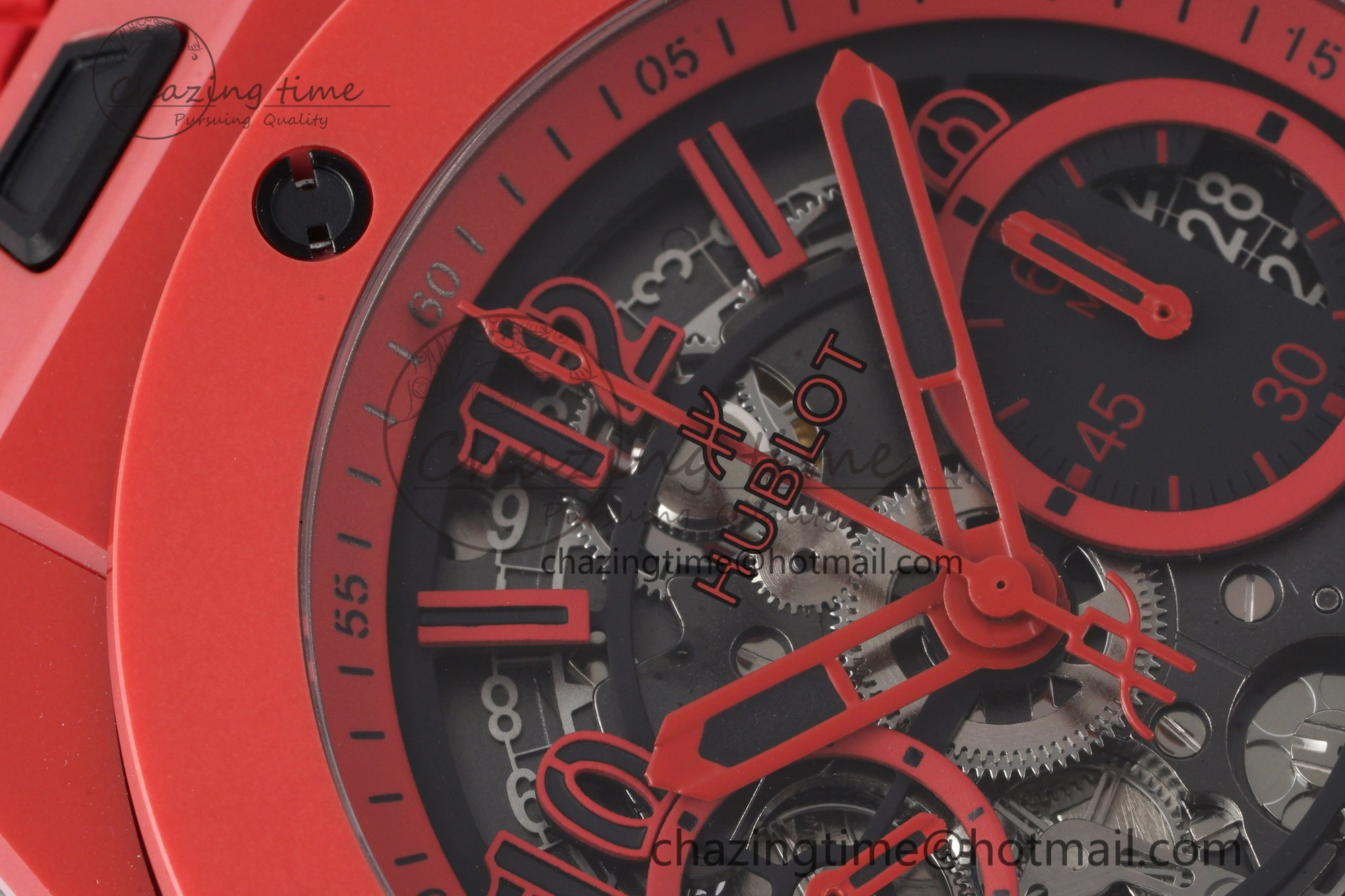 Big Bang Unico Red Magic Ceramic BBF 1:1 Best Edition Skeleton Dial on Red Rubber Strap A Breathable 6753