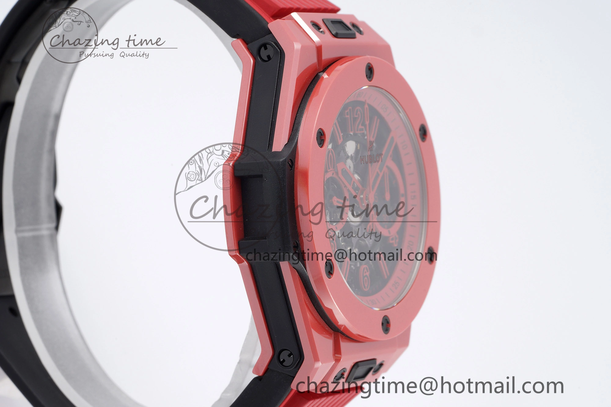 Big Bang Unico Red Magic Ceramic BBF 1:1 Best Edition Skeleton Dial on Red Rubber Strap A Breathable 6753