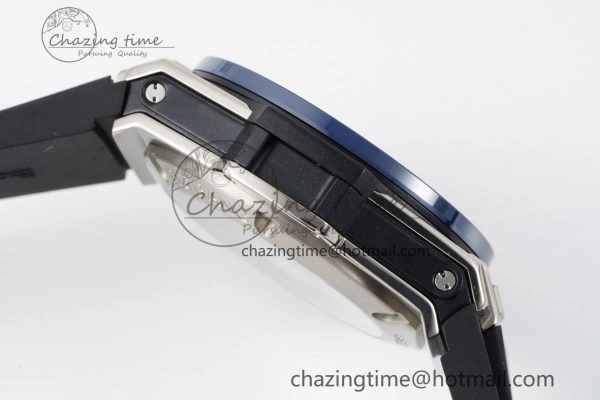 Big Bang Unico SS 45mm BBF 1:1 Best Edition Blue Ceramic Bezel Skeleton Dial on Black Rubber Strap A FreshLook 6758