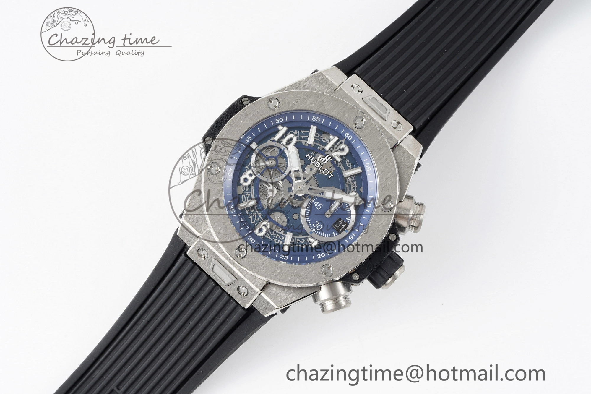 Big Bang Unico SS 45mm BBF 1:1 Best Edition Skeleton Dial on Black Rubber Strap A Soft 6756