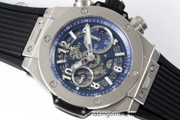 Big Bang Unico SS 45mm BBF 1:1 Best Edition Skeleton Dial on Black Rubber Strap A Soft 6756