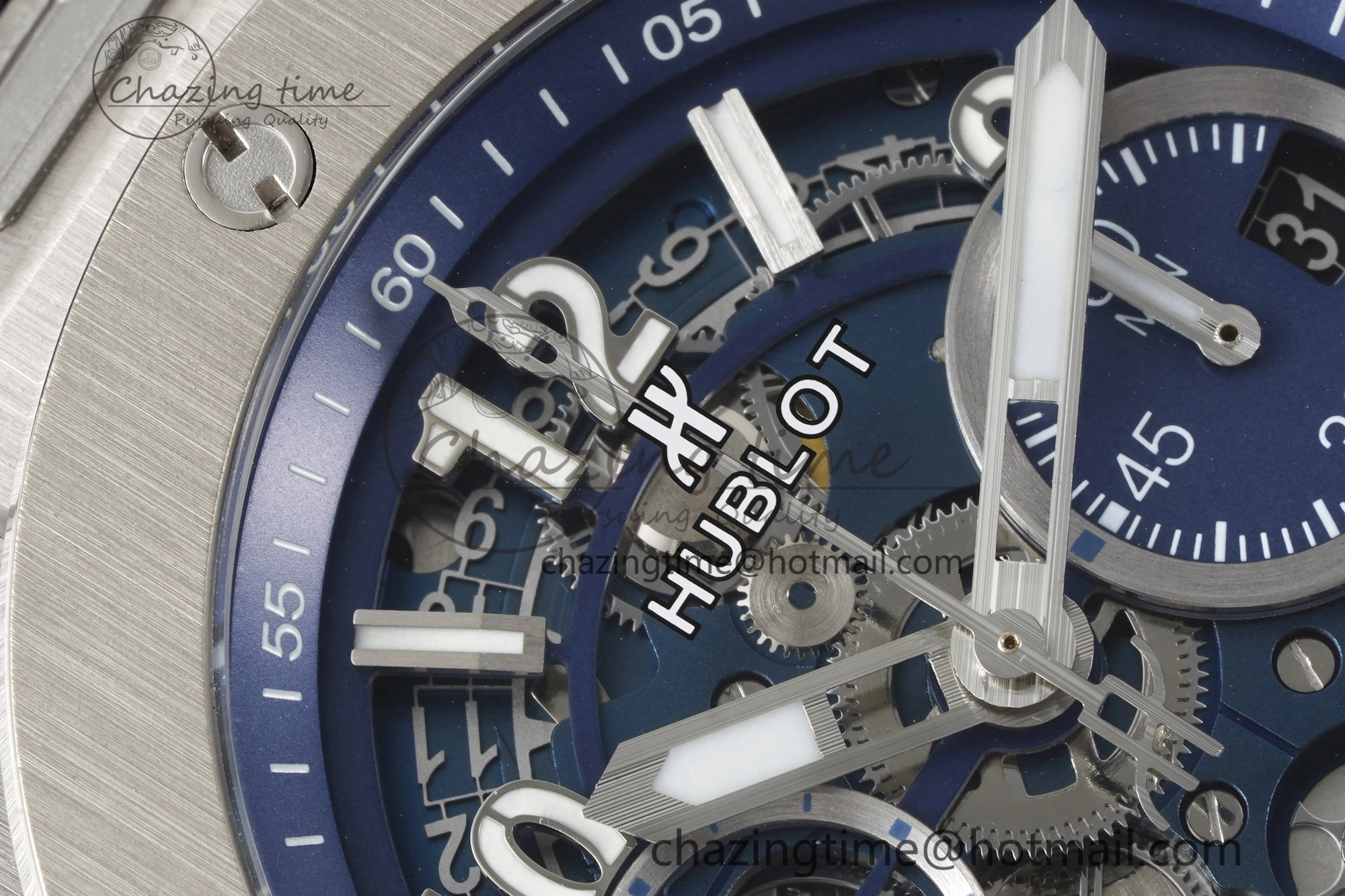 Big Bang Unico SS 45mm BBF 1:1 Best Edition Skeleton Dial on Black Rubber Strap A Soft 6756
