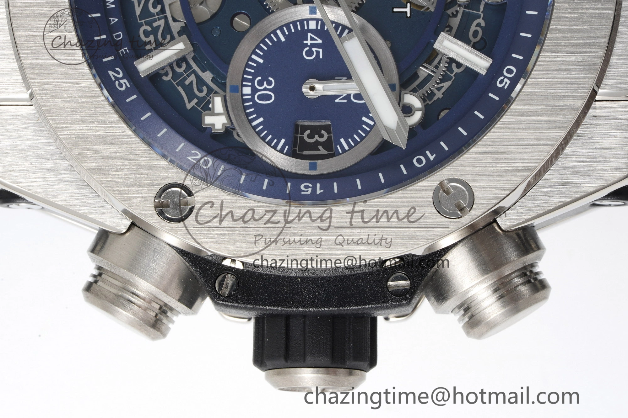 Big Bang Unico SS 45mm BBF 1:1 Best Edition Skeleton Dial on Black Rubber Strap A Soft 6756