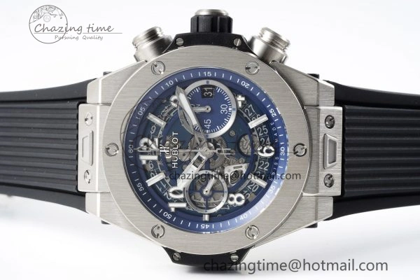 Big Bang Unico SS 45mm BBF 1:1 Best Edition Skeleton Dial on Black Rubber Strap A Soft 6756