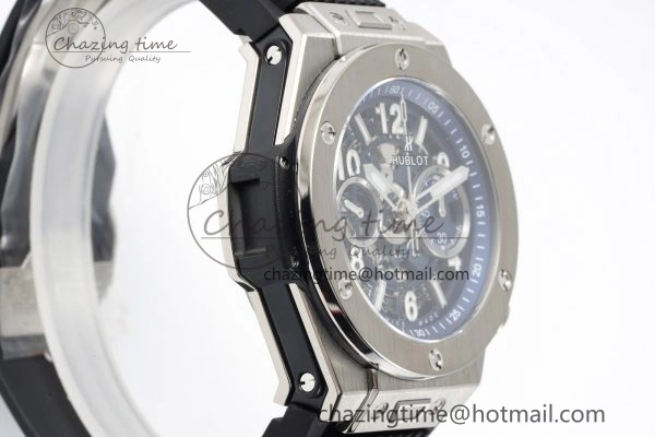 Big Bang Unico SS 45mm BBF 1:1 Best Edition Skeleton Dial on Black Rubber Strap A Soft 6756