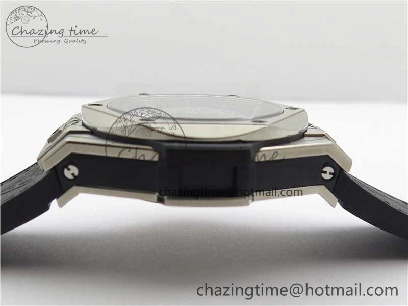Timeless Big Bang Unico Sang Bleu Titanium HBF Skeleton Dial on Black Gummy Strap HUB 6800