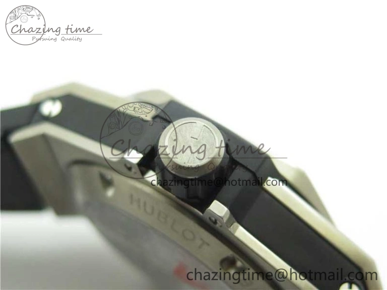 Timeless Big Bang Unico Sang Bleu Titanium HBF Skeleton Dial on Black Gummy Strap HUB 6800