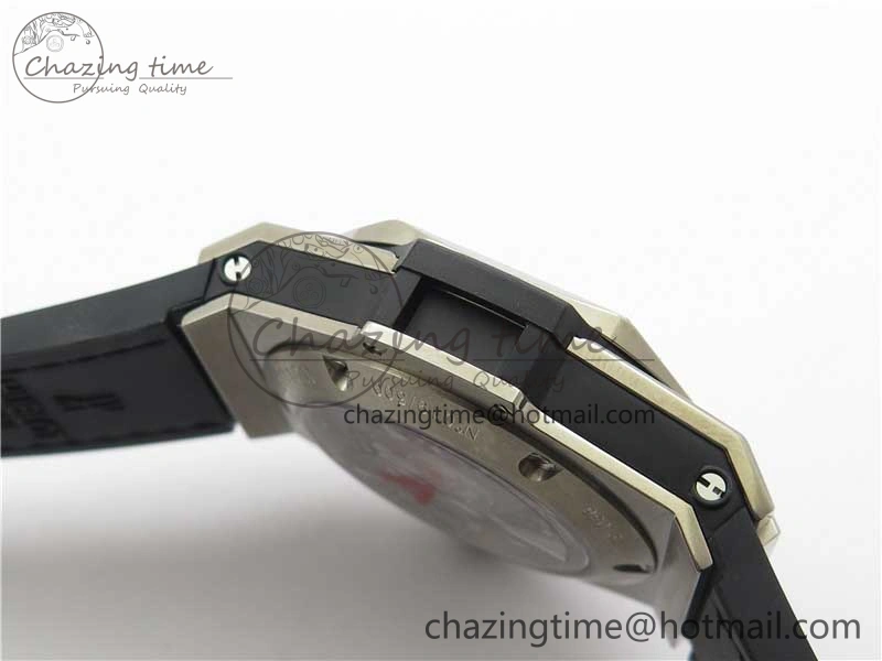 Timeless Big Bang Unico Sang Bleu Titanium HBF Skeleton Dial on Black Gummy Strap HUB 6800