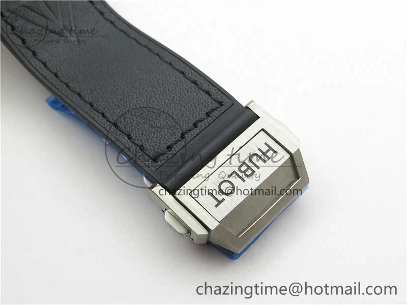 Timeless Big Bang Unico Sang Bleu Titanium HBF Skeleton Dial on Black Gummy Strap HUB 6800