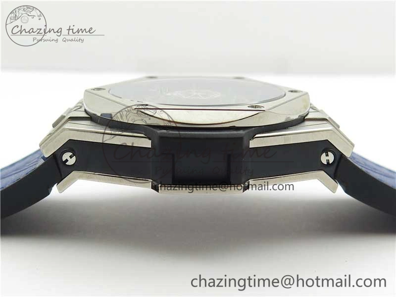 Big Bang Unico Sang Bleu Titanium HBF Skeleton Dial on Blue Gummy Strap HUB TopPick 6801