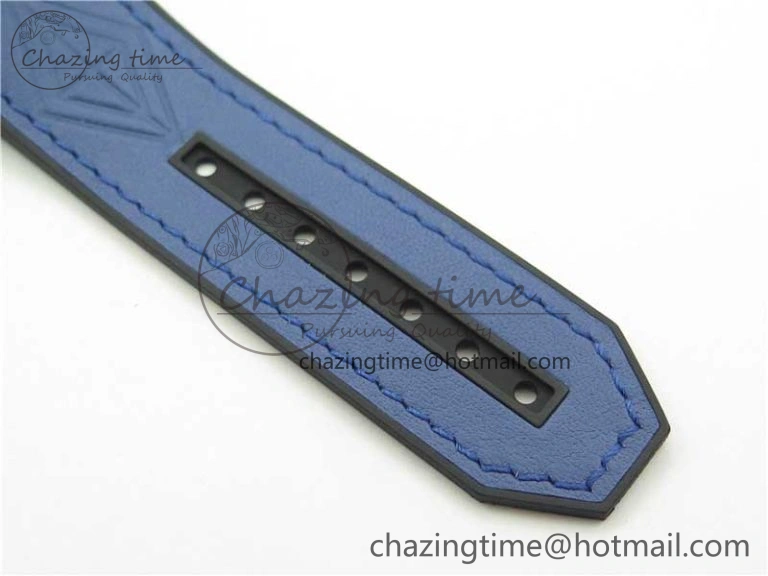 Big Bang Unico Sang Bleu Titanium HBF Skeleton Dial on Blue Gummy Strap HUB TopPick 6801