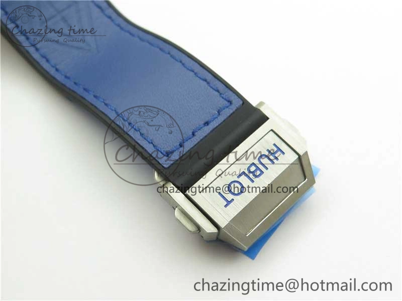 Big Bang Unico Sang Bleu Titanium HBF Skeleton Dial on Blue Gummy Strap HUB TopPick 6801