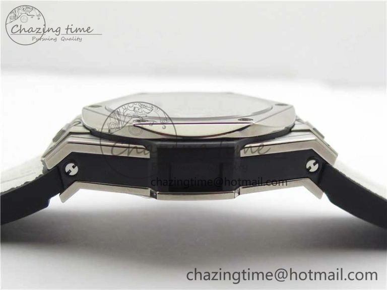 Big Bang Unico Sang Bleu Titanium HBF Skeleton Dial on White Gummy Strap HUB ComfortFit 6803