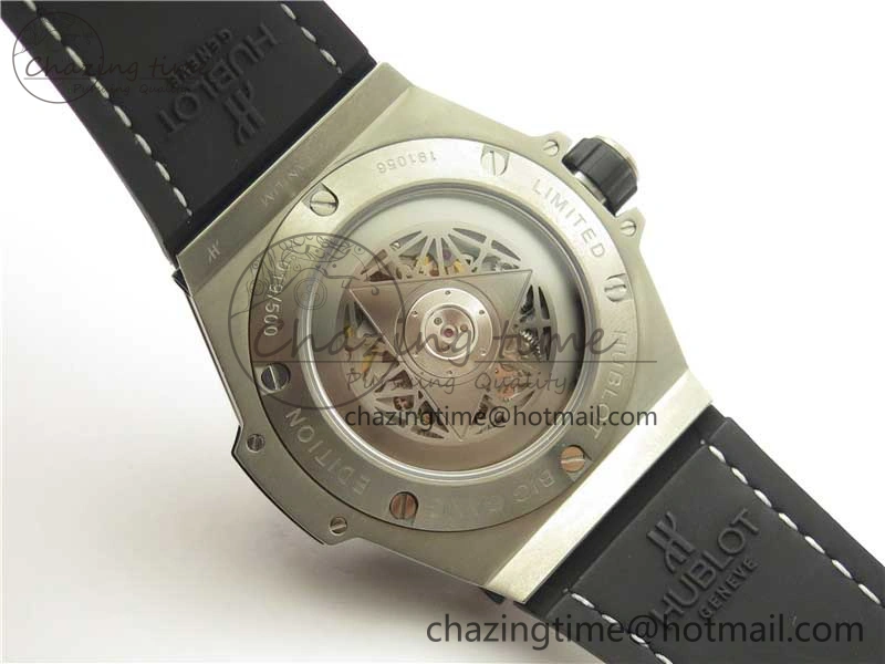 Big Bang Unico Sang Bleu Titanium HBF Skeleton Dial on White Gummy Strap HUB ComfortFit 6803