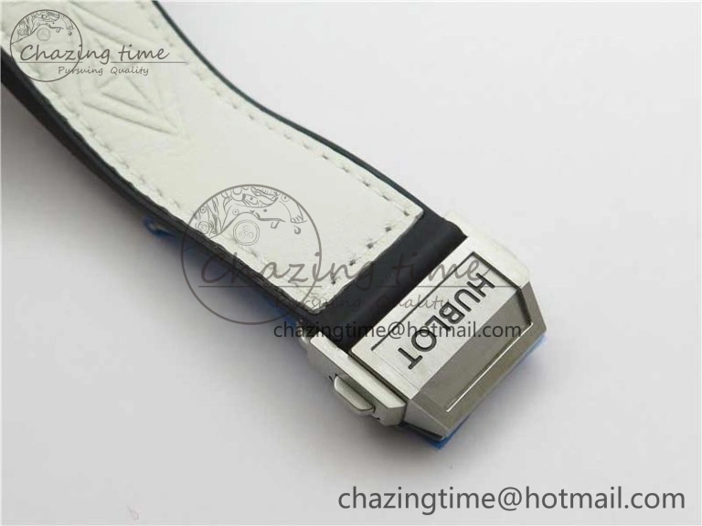 Big Bang Unico Sang Bleu Titanium HBF Skeleton Dial on White Gummy Strap HUB ComfortFit 6803